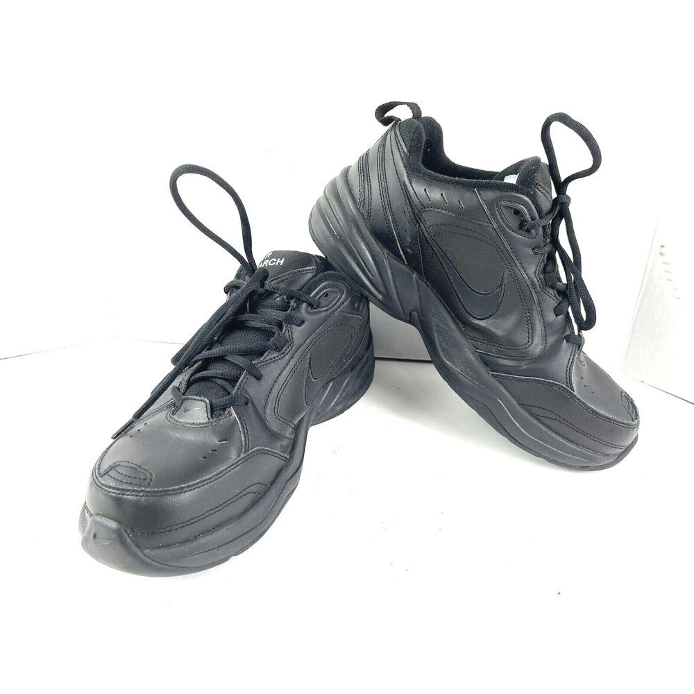 Nike Air Monarch IV Sneakers Mens 9 M Shoes Triple Black Leather 415445-001